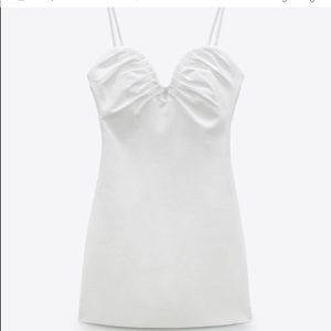 Zara White Sweetheart Mini Dress